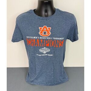 The Victory Men's AU 2019 Basketball Champions Short Sleeve T-Shirt Blue Small